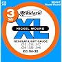 D'Addario EXL110-3D Regular Light 10-46 Electric Guitar Strings 3 Pack