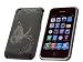 Black Laser Cut Butterfly Rubberized Snap on Back Hard Skin Cover Case for Apple Ipho...