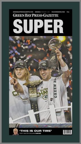 Green Bay Packers - Super Bowl 45 XLV - Rogers - Super Sm - Wood Mounted Newspaper Print