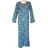 Indian Tunic Long Sleeve Viscose Caftan Size M (kftn849)