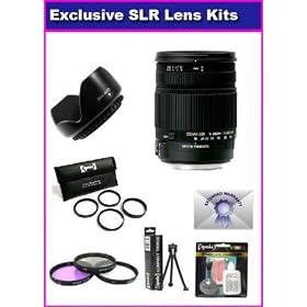 Sigma 18-250mm f/3.5-6.3 DC OS HSM IF Lens for Canon Rebel XT XTi 350D 400D 50D XSI XS T1I T2I 5D 10D 20D 30D 450D 1000D 7D Includes PRO HD 3PC Filter Kit + 7 Year Lens Warranty + Flower lens Hood + 4PC Close Up Lens Kit + More