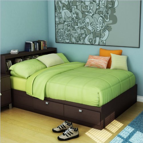 Full Size Mates Bed Contemporary Style in Endless Chocolate Finish