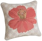 Janie Gross 18-inch Square Chenille Pillow, Cosmos Coral