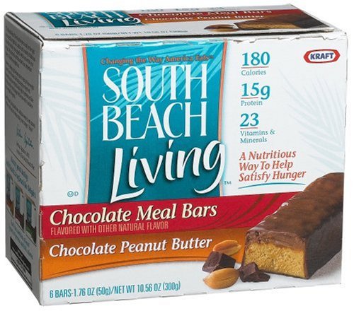 South Beach Living Bars Chocolate Meal Bars & Chocolate Peanut Butter Bars 1.76 oz... by Honey