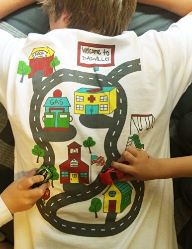 Dad's DadVille Car Track Play Shirt for Men - Gift Set with 2 Toy Cars (Size XXL 2XL)