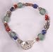 African Trade Bead Bracelet with Silver Button Clasp