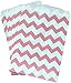 Outside the Box Papers Pink and White Chevron Treat Sacks 5.5 x 7.5 48 Pack Blush Pink, White