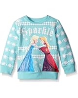 Disney Girls' Frozen Sisters Sparkle Nordic Crew-Neck Sweater