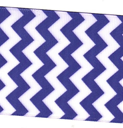 Jay Company 2.25 Inch Extra Wide Printed Polyester Grosgrain Craft Sewing Ribbon Trim, Variety of Colors and Yards Available (5 Yards, White/Purple)