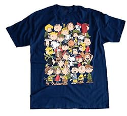 Peanuts Crowd Navy Blue Adult T-Shirt Tee