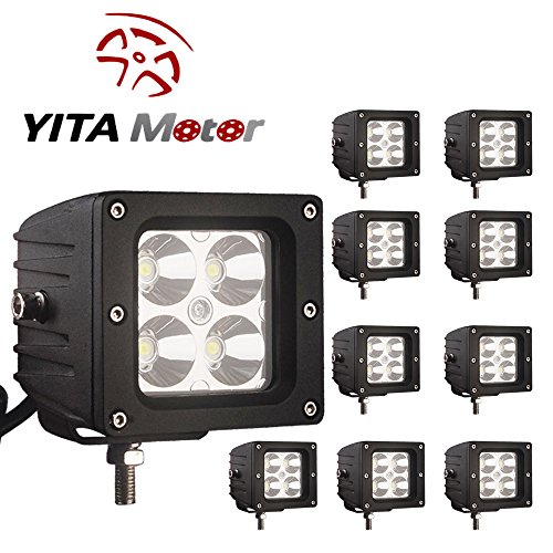 YITAMOTOR 10 x 20W SPOT Sqauare LED Light Work Bar Lamp Driving Fog Offroad SUV 4WD Car Boat Truck