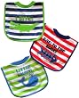 Neat Solutions 3 Pack Applique/ Print Interlock/ Knit Terry Pullover Bib, Boy