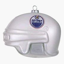 Edmonton Oilers 3" Collegiate Glass Football Helmet Holiday Ornament - NHL Hockey
