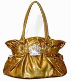 Designer inspired shoulder handbag. Features soft faux leather. Large size. Top zip closure.