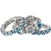 March Birthstone Aquamarine Crystal Stacking Stretch Ring Trio