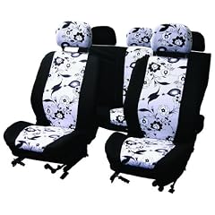 Carpoint 0310122 Schonbezug Set 9-teilig 'Black Flower' Airbag