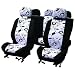 Carpoint 0310122 Schonbezug Set 9-teilig 'Black Flower' Airbag