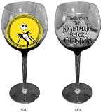 NBX Wine Glass Set of 2 featuring Jack and Sally ( Tim Burton The Nightmare Before Christmas )