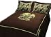Ed Hardy Eagle King Duvet Set, Gold Embroidery on Brown