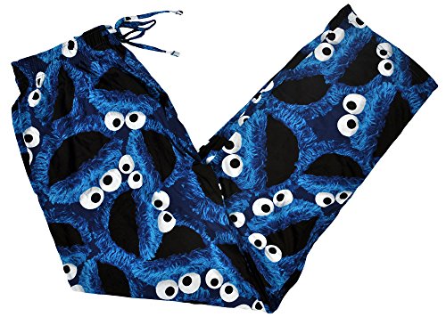 Cookie Monster Mens Lounge Pants Sleep Bottoms Print Cotton