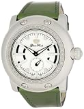 Glam Rock Women's GRD1018 Miami Diamond Accented Metallic Green Leather Watch