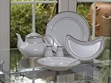 Innova Platinum 68 Piece Dinner Set.  Double band in 6% genuine platinum - 8 Place Setting