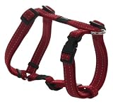 Rogz Utility Medium 5/8-Inch Reflective Snake Adjustable Dog H-Harness, Red