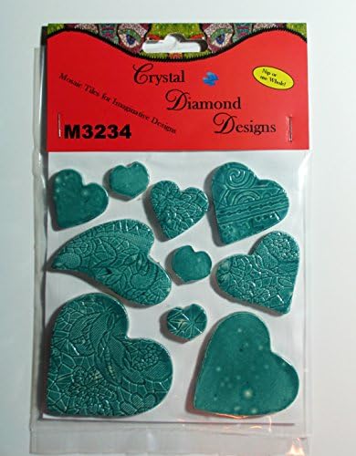 10 HEARTS - HANDMADE CERAMIC TILES FOR USE in your MOSAIC DESIGNS M3234