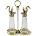 24K Gold Swan Salt & Pepper Shakers with Carrier