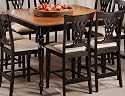 Hillsdale Embassy 36-Inch by 54-Inch Square Counter Height Table with 18-Inch Leaf, Pattern Veneer, Rubbed Black with Cherry Top