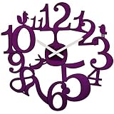 Wall clock peep transparent plum