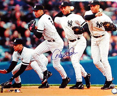 Derek Jeter New York Yankees - Fielding - 16x20 Autographed Collage Photograph