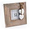 Chic & Shabby Natural Wooden Square Standing Photo Frame Hanging Cream Hearts