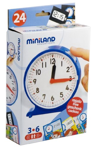 Imagen 1 de Miniland 95232  - Aprendiendo la hora + 6 plantillas [importado de Alemania]