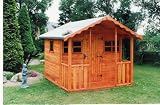 Review   / SUMMERHOUSE, GARDEN SHED, SPECIAL BUILD FOR SMALL GARDENS, MADE FROM HIGH QUALITY SWEDISH REDWOOD TIMBER 8ft X 7ft INCL. VERANDA
