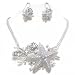 Beautiful Chunky Silvertone Starfish Sea Life Ocean Fantasy Statement Necklace and Earrings Set Fashion Jewelry image 2