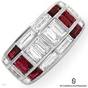Novarese&Sannazzaro ! Made in Italy Beautiful Handmade Ring with 3.35ctw Super Clean G-H/VVS Diamonds and Ruby Made of 18K Two Tone Gold