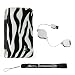 Luxury Pouch Sleeve Cover Case For Apple iPod 3G iPod Touch 2G 8GB 16GB 32GB 1st and 2nd Generation Zebra Print Vertical Carrying Case Cover Pouch with Durable Clip + Retractable USB Data Sync Cable + eBigvalue TM Determination 4-Inch Hand Strap