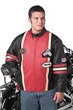 Diamond Plate Mens Solid Leather Racing Jacket 3X (50-52)