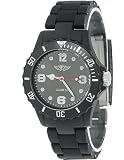 Prince London Damenuhr/Herrenuhr/Kinderuhr,trend designer Kunststoff Armband Uhr,Schwarz,Silber,inklusive Geschenkebox/Uhrenbox