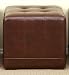 Contemporary Brown Leather SQUARE OTTOMAN