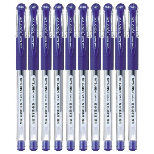 Uni-ball Signo Dx Um-151 Gel Ink Pen - 0.38 Mm - 10 Pcs - Blue - by Uni Mitsubishi Pencil Company