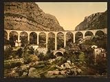 Gourdon, gorge of the wolf, the bridge, Grasse, France wall sized print (photochrom) photochrome , 8x10