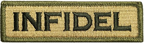 Tactical Infidel Tab Patch 1"x3 3/4" Velcro Backing - Multitan - By Ranger Return (RR-TACT-INFI-0TAB-MULT)