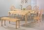 Natural Dining Table & 4 Swivel Windsor Chairs & Bench