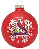 ST. LOUIS CARDINALS (2 5/8 In Diameter) Glass Logo CHRISTMAS ORNAMENT (Snowflake Design)