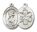 Jewelry : Sterling Silver St. Christopher / EMT Pendant with Stainless Silver Heavy Curb Chain 24 inch