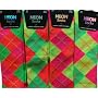 Neon Socks Argyle Over The Knee Socks 4-7