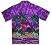 Funky Hawaiian Shirt, Shortsleeve, Parrot, Purple, M