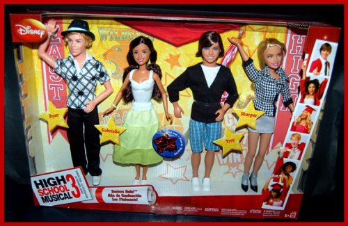 Childrens Toyshop  Toys : High School Musical 3 Seniors Rule! 4 Doll Set - Sharpay, Troy, Gabriella & Ryan